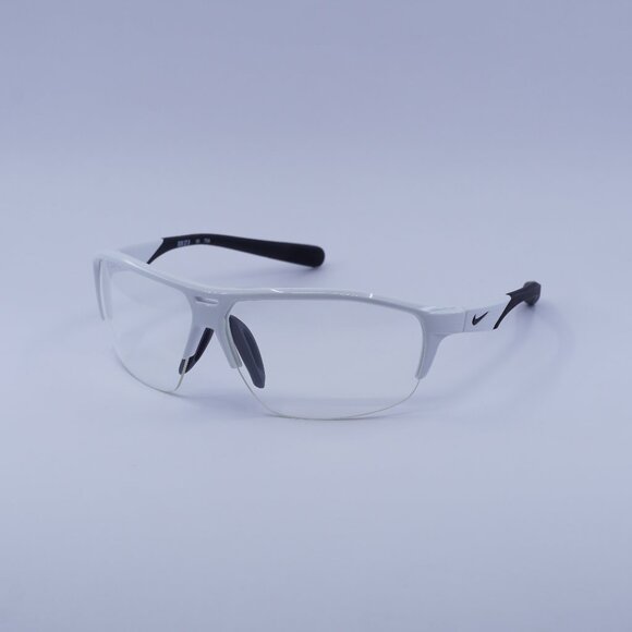 Nike RUN X2 D 101 Sunglasses White/Black Shield Frame, Clear Lenses - Picture 1 of 9